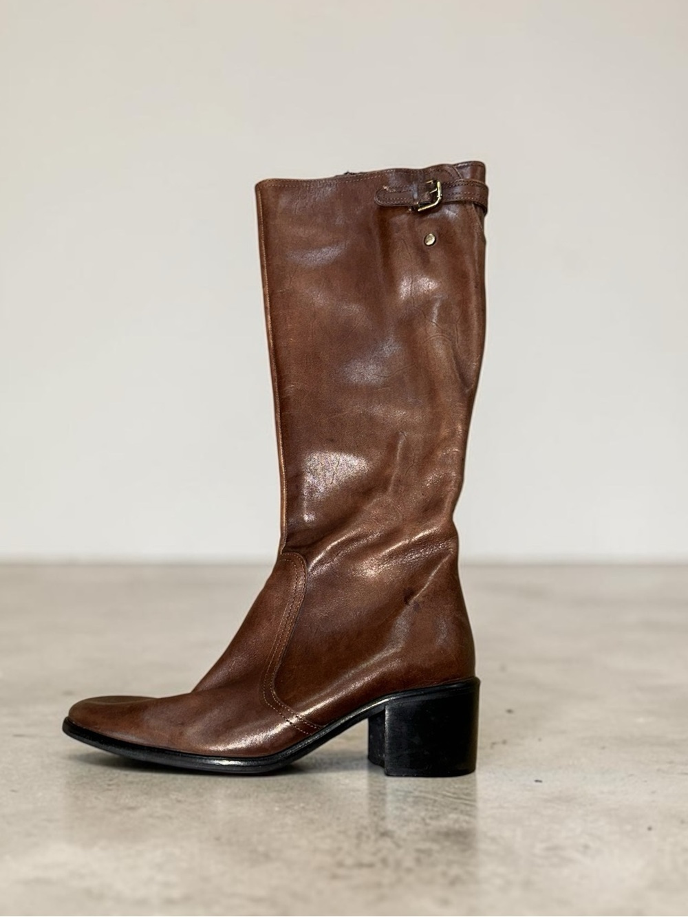 Lavorazione Artigiana Vintage Knee-High Boot Equestrian Style Riding Boots Sz 39